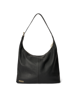 ECCO® Soft Large Pebbled Leather Hobo Bag - Black - Main