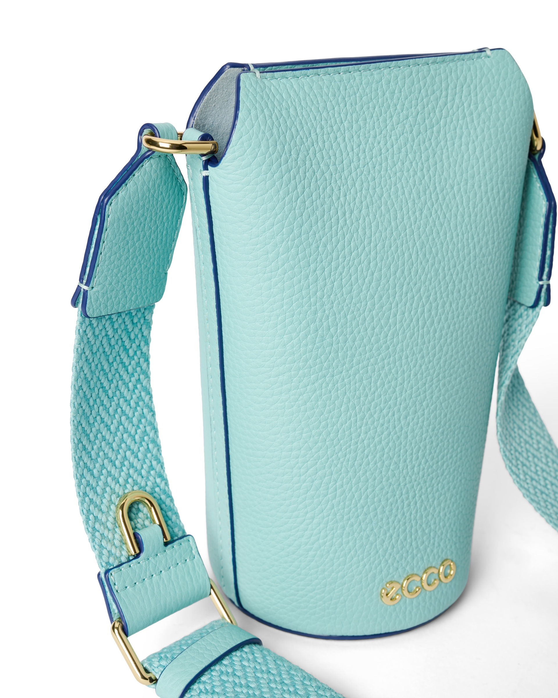 ECCO SOFT PEBBLED LEATHER POT BAG - Blue - Detail-1