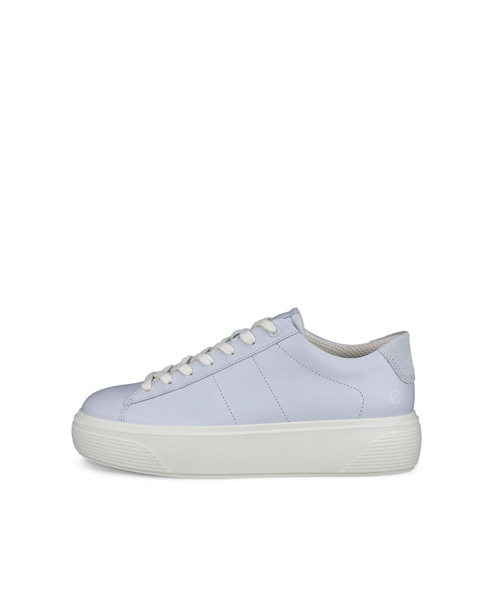 Women's ECCO® Street Platform Leather Sneaker - Blue - Outside