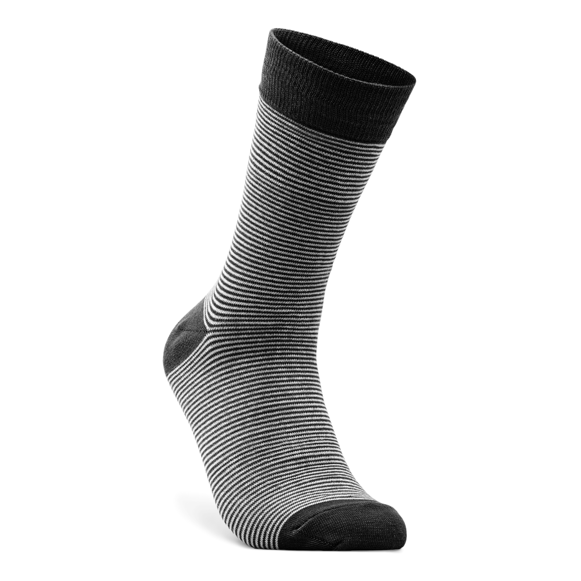 Men's ECCO® Classic Striped Mid-Cut Socks - Black - Main