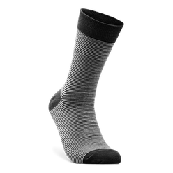 ECCO® Classic chaussettes mi-haute rayées pour homme - Noir - Main