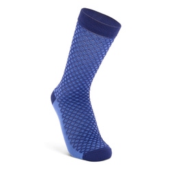 Men's ECCO® Classic Checked Mid-Cut Socks - Blue - Main