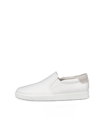 Zapatillas de piel sin cordones ECCO® Street Lite para hombre - Blanco - Outside