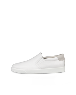 Men's ECCO® Street Lite Leather Slip-On Sneaker - White - Outside