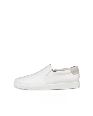 Men's ECCO® Street Lite Leather Slip-On Sneaker - White - Outside