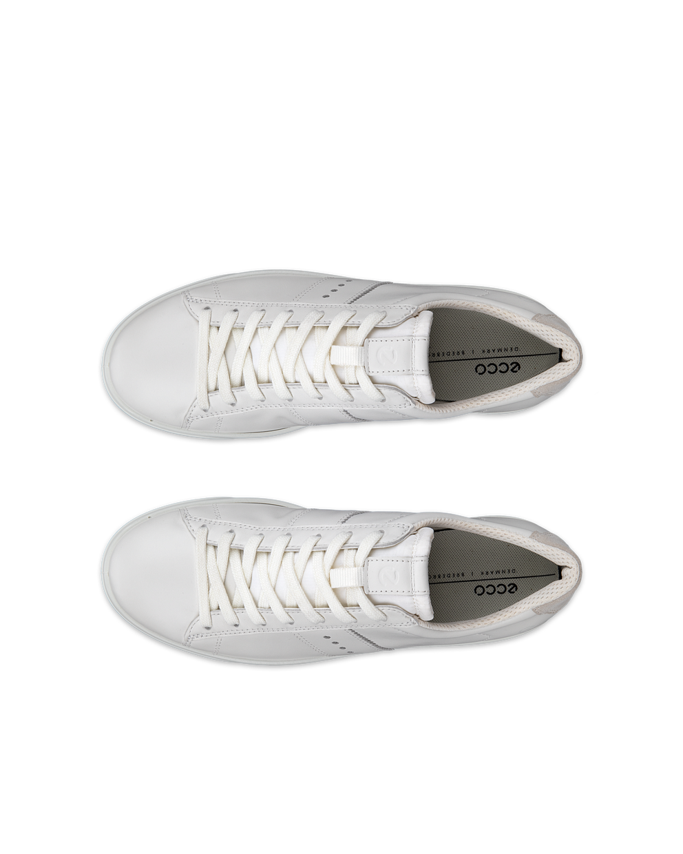 여성용 ECCO Street Lite 가죽 트레이너 - White - Top left pair