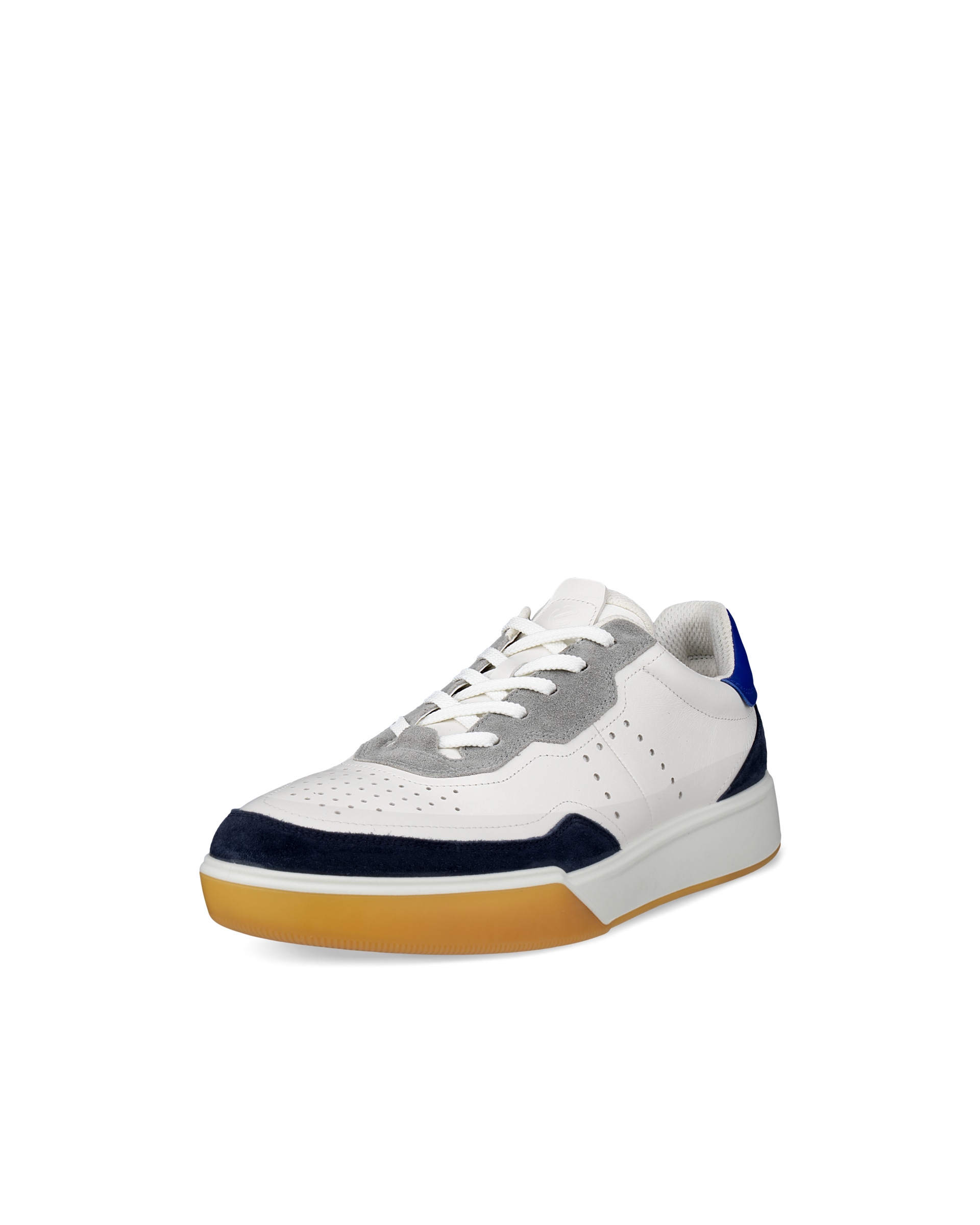 Men's ECCO® Street Court Leather Sneaker - White - Main