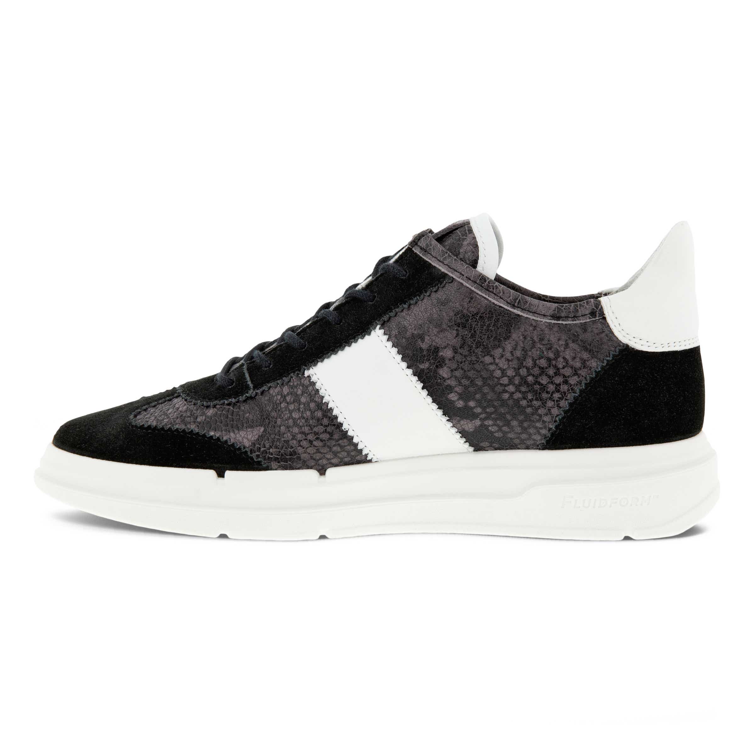 ECCO Soft X Women's Retro-inspired Leather Sneaker - Black - Inside