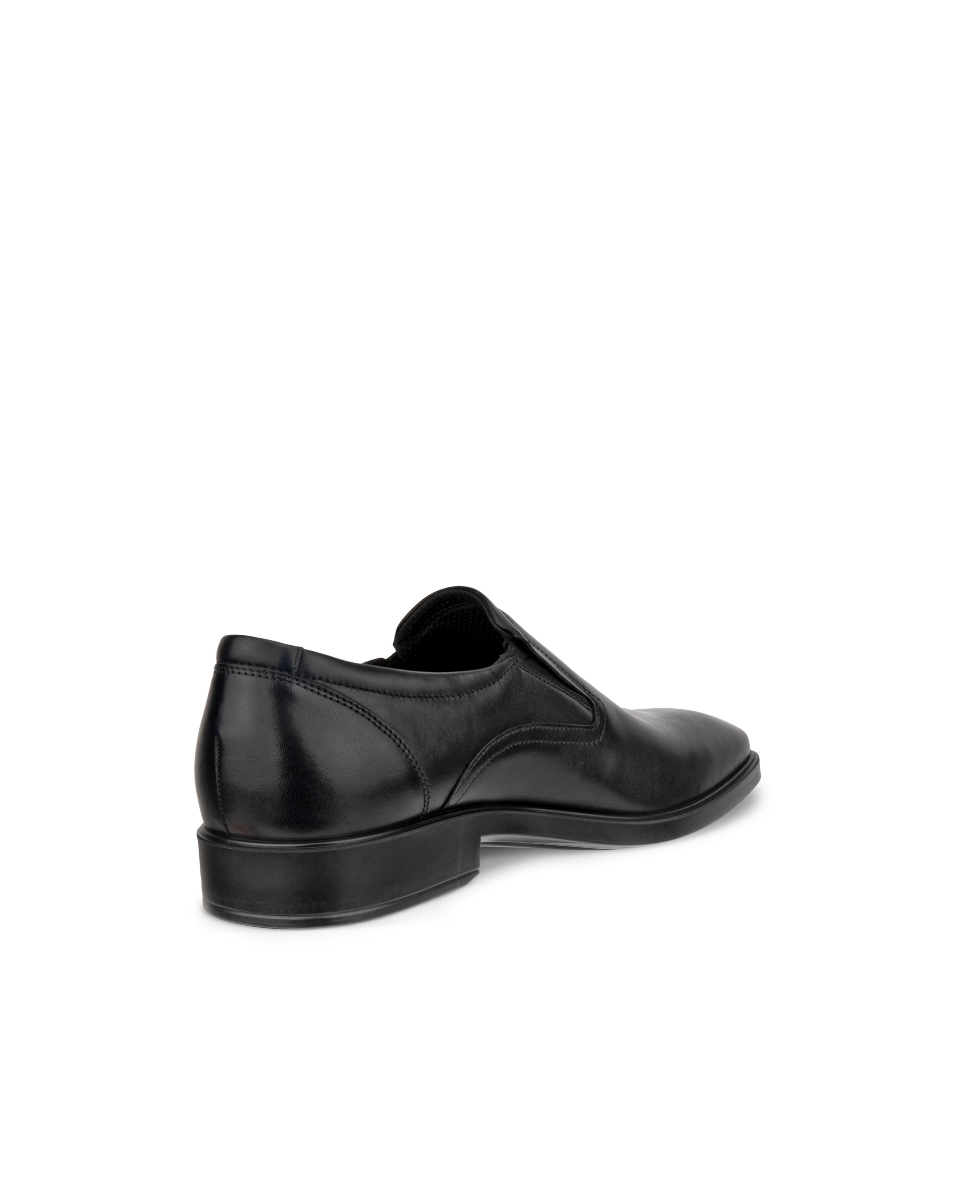 Men's ECCO® Metropole Milan Leather Slip-On Derby Shoe - Black - Back