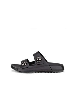 Women's ECCO® Cozmo Leather Two Strap Sandal - Black - Outside