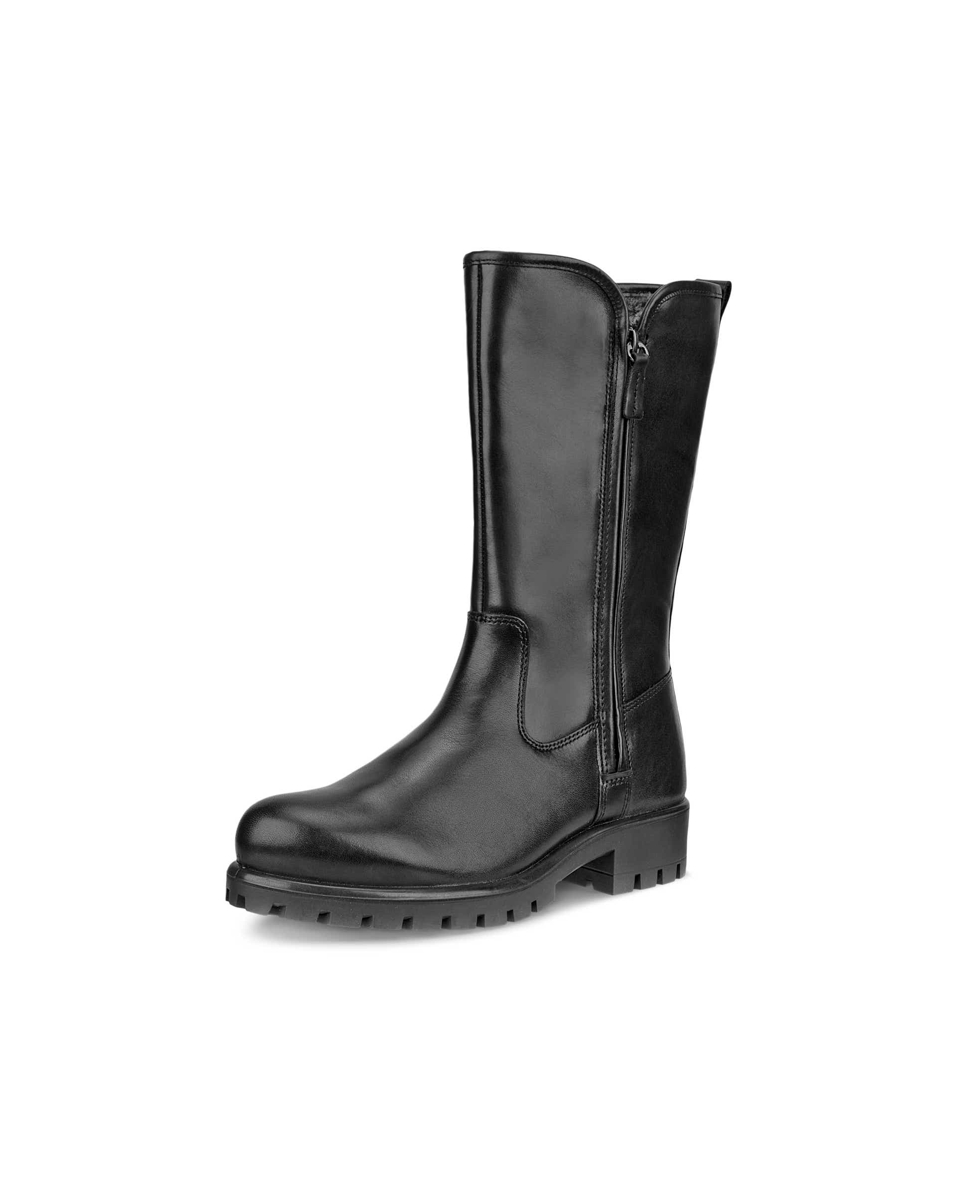 ECCO Modtray ウィメンズ レザーハイカットブーツ - ブラック - Main