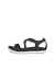 Women's ECCO® Simpil Leather Flat Sandal - Black - Outside