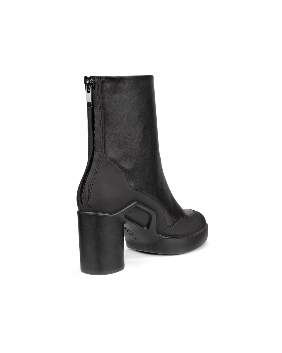 Women's ECCO® Shape Sculpted Motion 55 Leather Ankle Boot - Black - Back