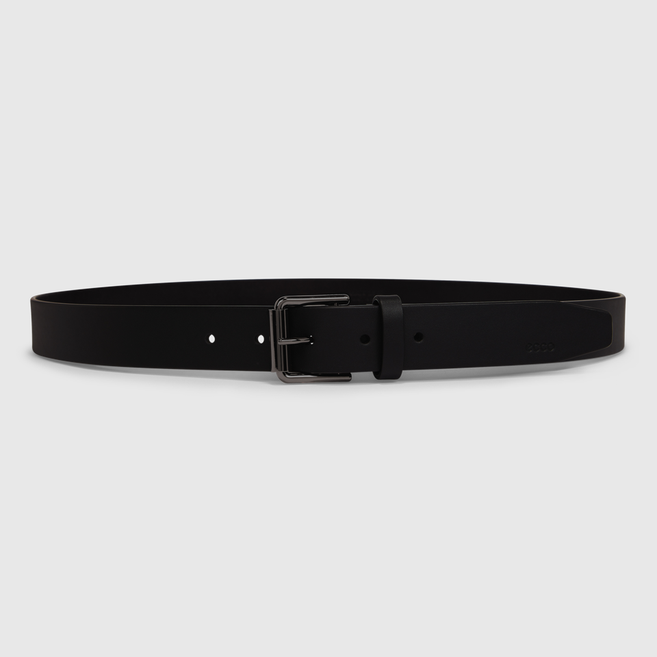 Men s ECCO Leather Adjustable Belt Black