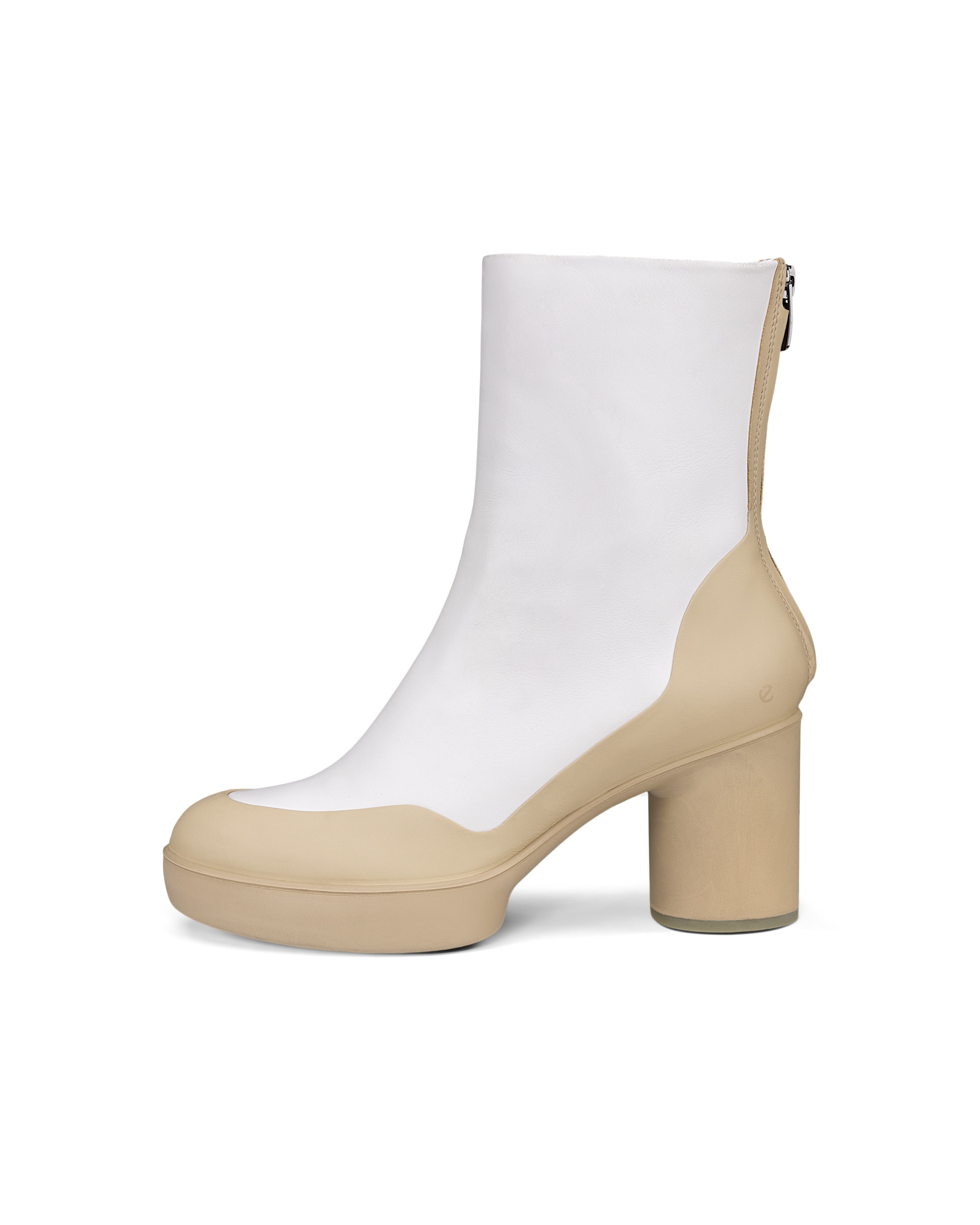 Women's ECCO® Shape Sculpted Motion 55 Leather Ankle Boot - White - Outside