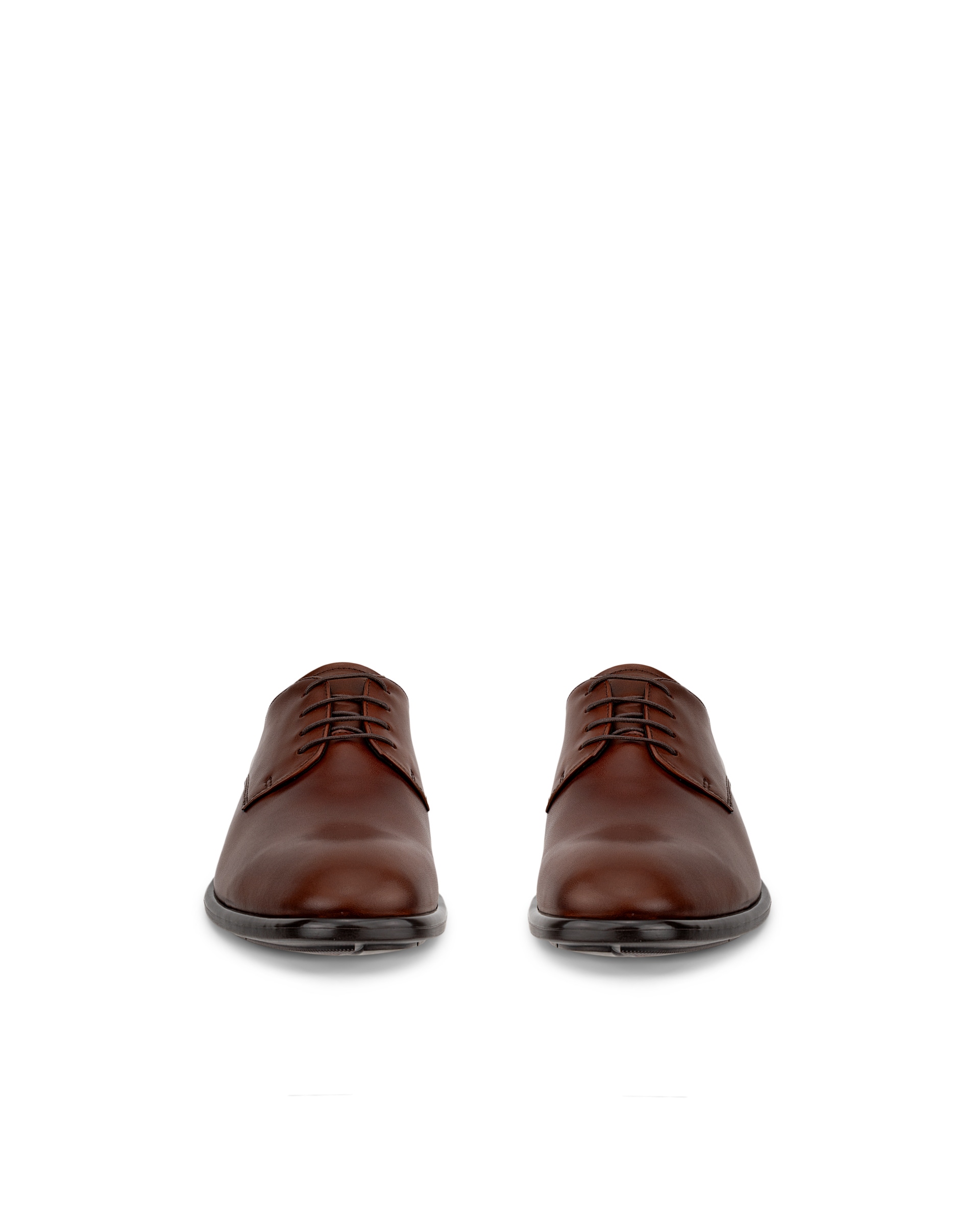 Men's ECCO® Citytray Leather Derby Shoe - Brown - Front pair