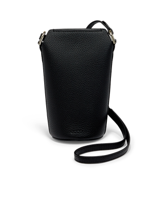 ECCO® Pot Textureblock Leather Crossbody Bag - Black - Main