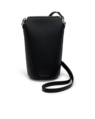 ECCO® Pot Textureblock Leather Crossbody Bag - Black - Main