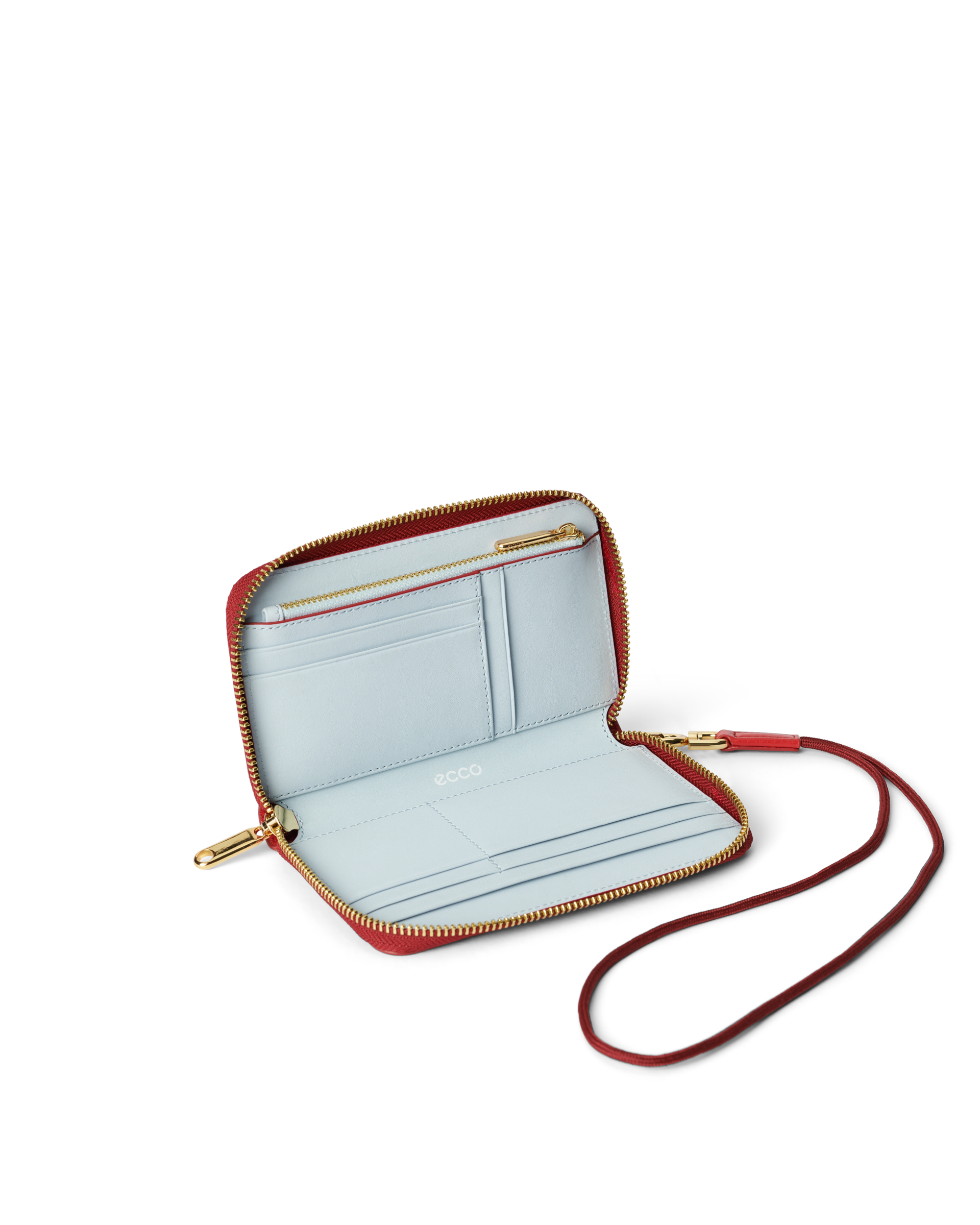 ECCO® Zip Around Pebbled pochette portefeuille en cuir - Rouge - Inside