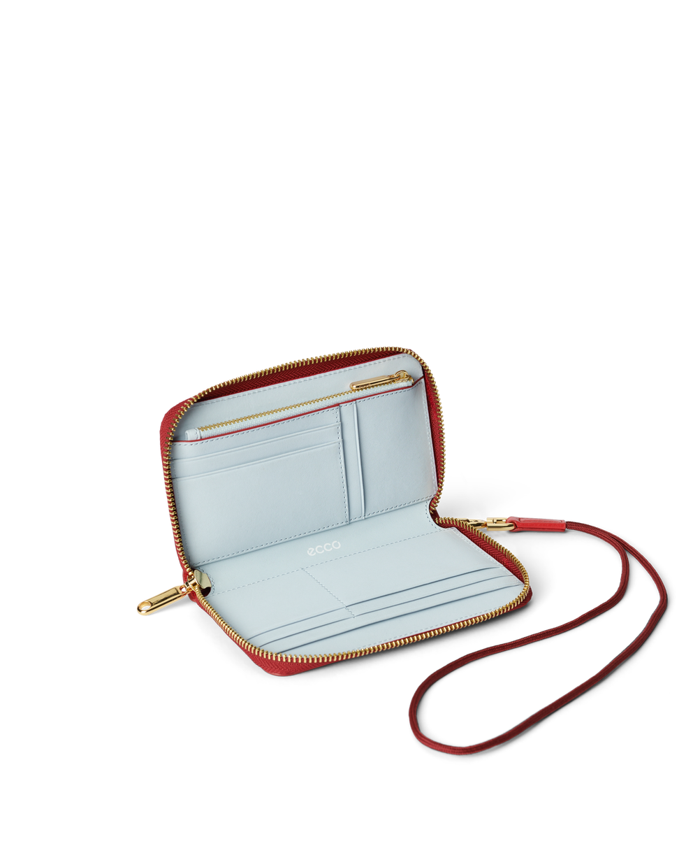 ECCO® Zip Around Pebbled pochette portefeuille en cuir - Rouge - Inside