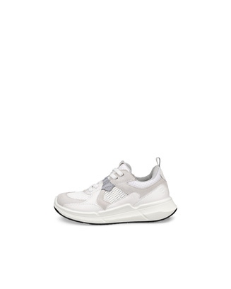 Kids' ECCO® BIOM 2.2 Leather Sneaker - White - Outside