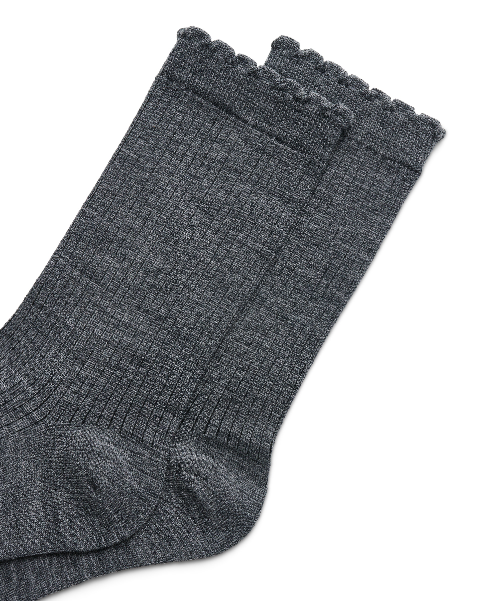 Ženski rebraste srednje visoke nogavice ECCO® - Siva - Detail-1