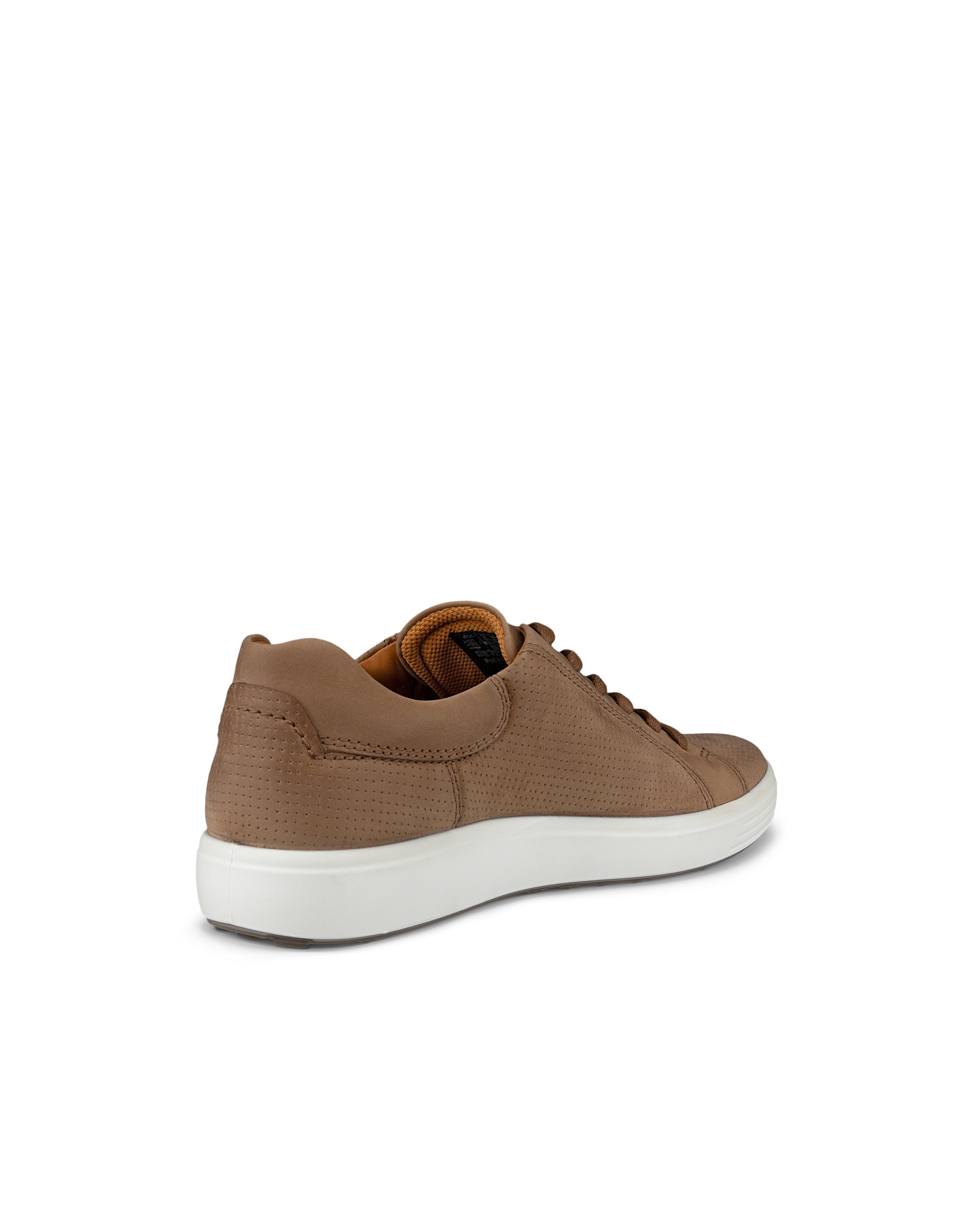 Men's ECCO® Soft 7 Nubuck Sneaker - Brown - Back