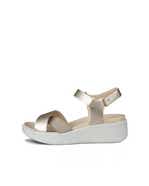 Women's ECCO® Flowt Wedge LX Leather Wedge Sandal - Metallics - Outside