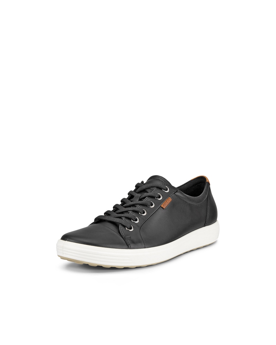 Women s ECCO Soft 7 Leather Sneaker Black