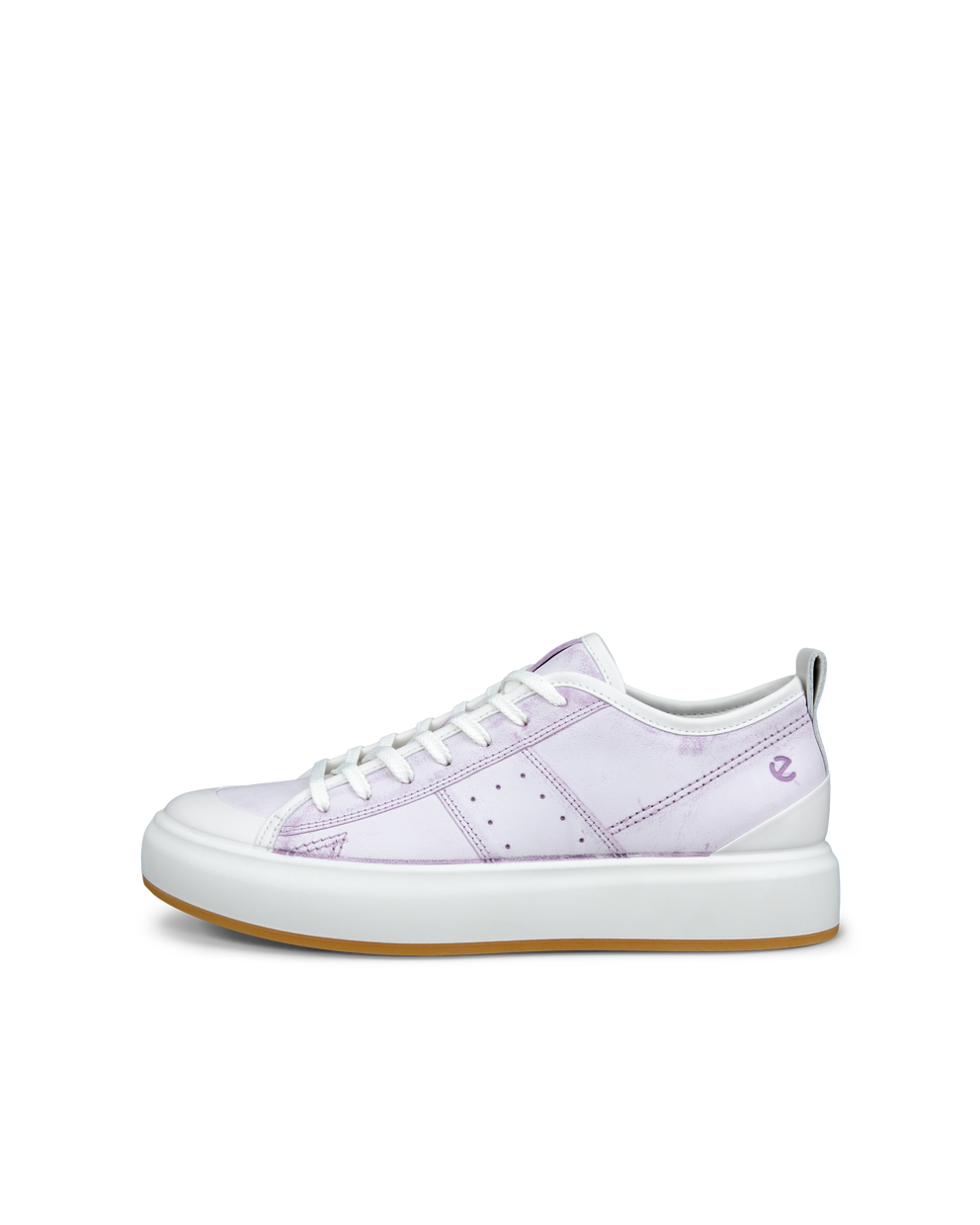 Women's ECCO® Street Ace Leather Sneaker - Purple - Outside