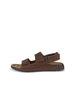 Men's ECCO® Cozmo Nubuck Two Strap Sandal - Brown - Outside