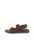 Men's ECCO® Cozmo Nubuck Two Strap Sandal - Brown - Outside