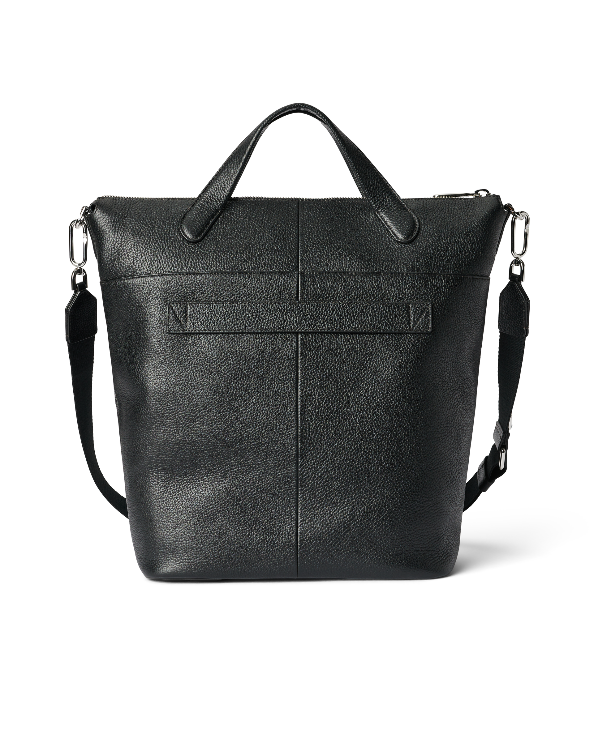 ECCO® Tote L Pebbled Leather Tote Bag - Black - Back