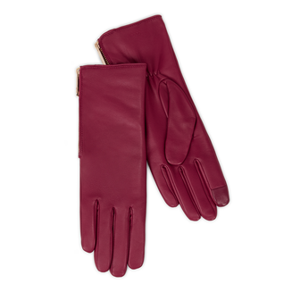 Women's ECCO® Leather Gloves - Red - Main