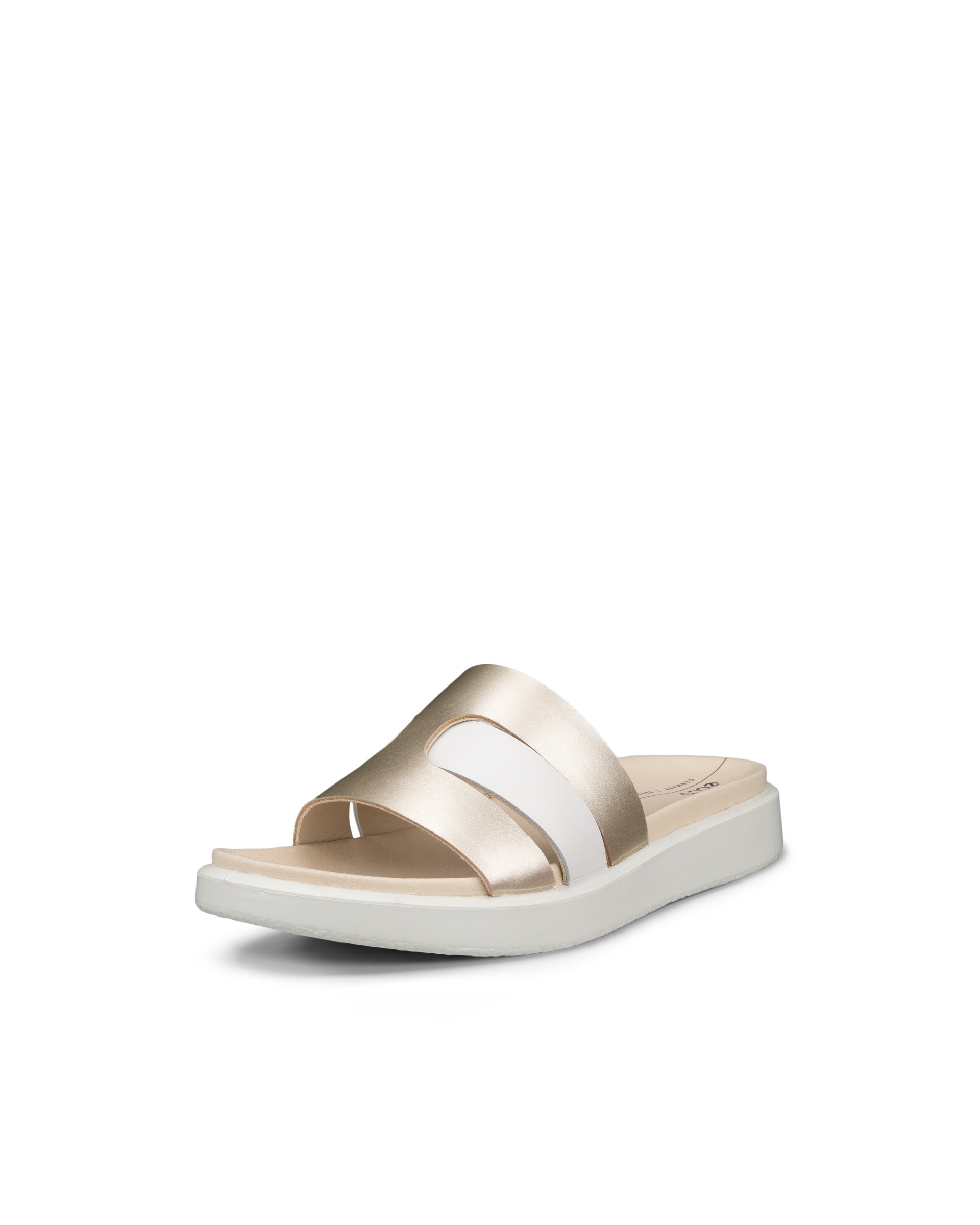 Women's ECCO® Flowt Leather Slide - Metallics - Main