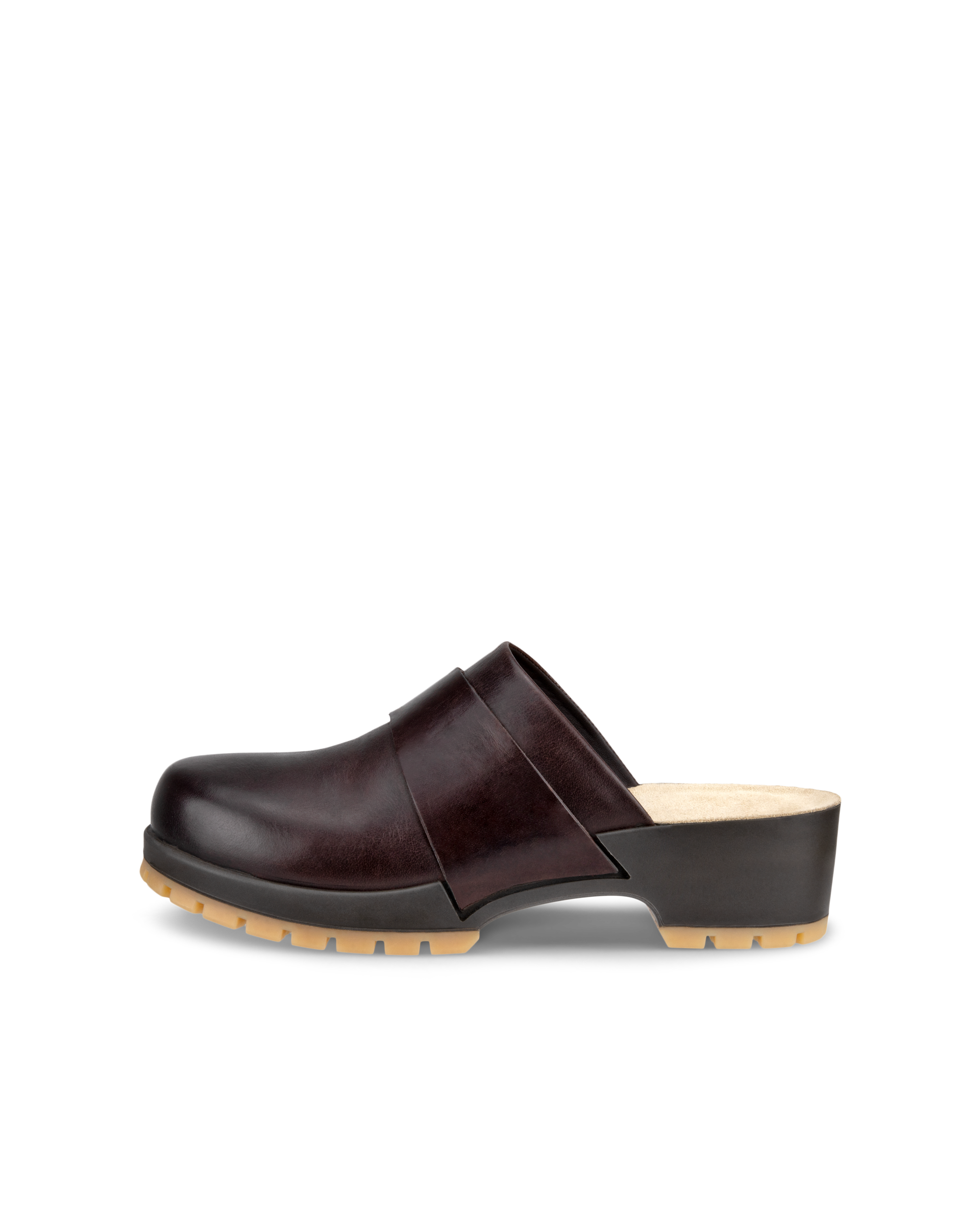 ECCO Comfort Clog Womens Leather Clogs - Brown - Outside