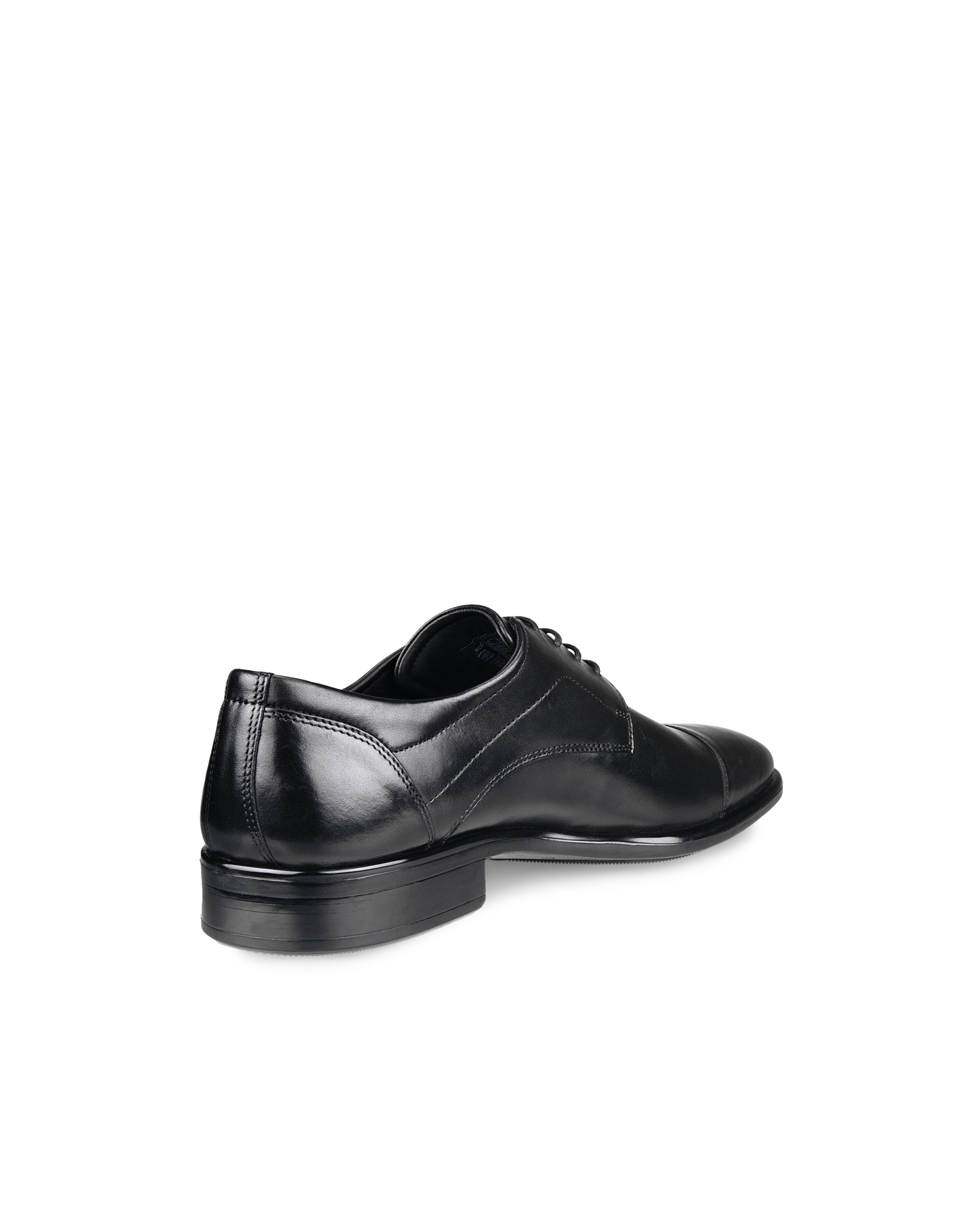 Men's ECCO® Citytray Leather Derby Shoe - Black - Back