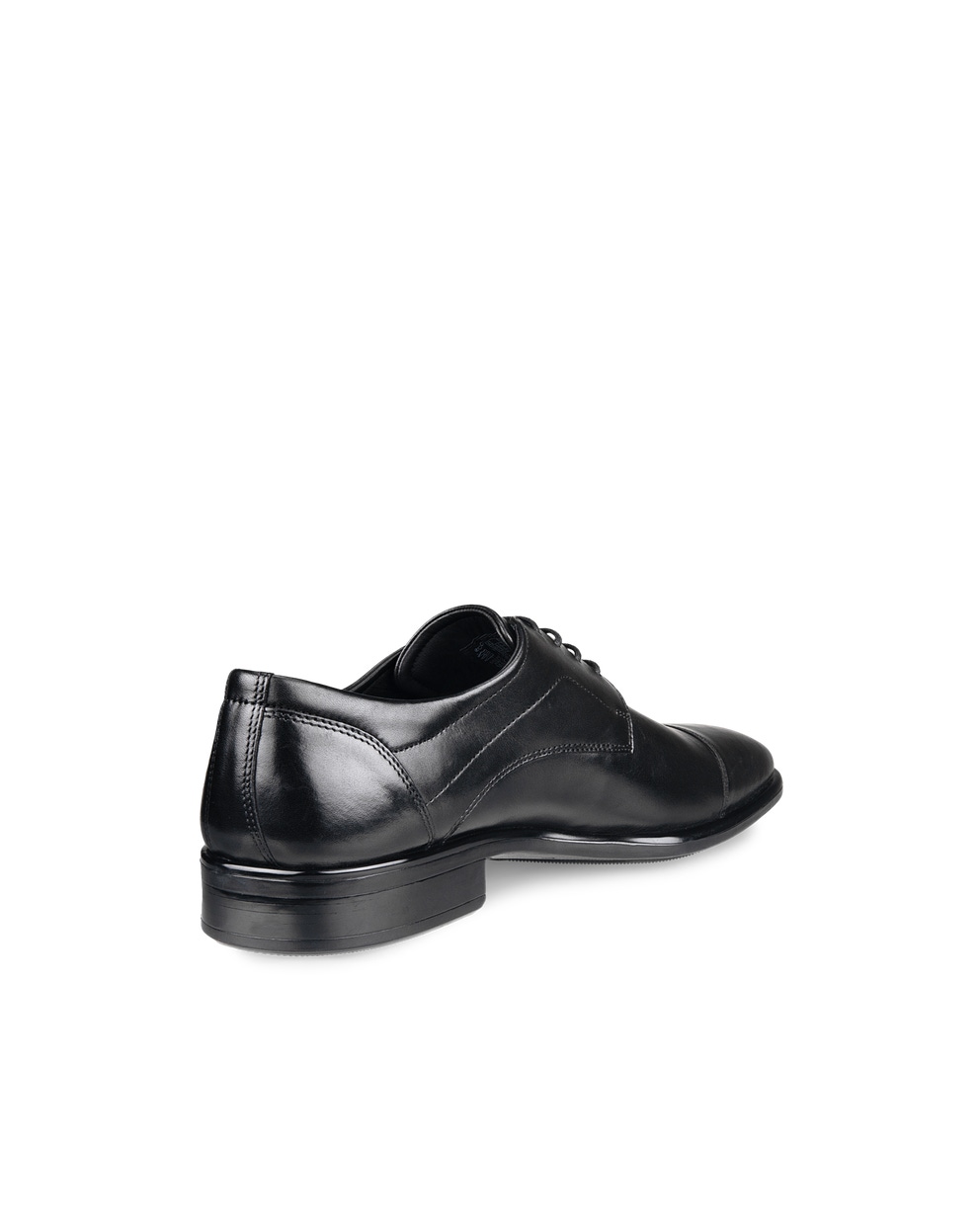 Men's ECCO® Citytray Leather Derby Shoe - Black - Back