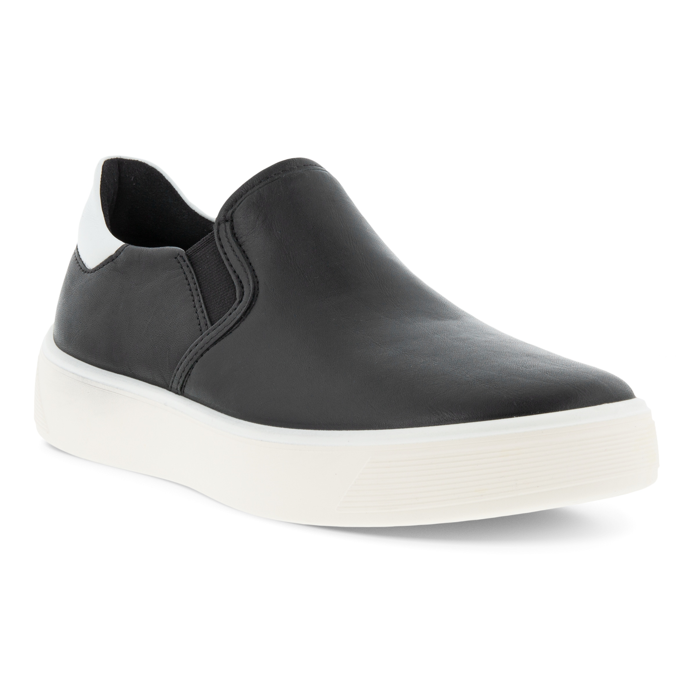 ECCO Street Tray ウィメンズ レザースリッポンスニーカー - Black - Main