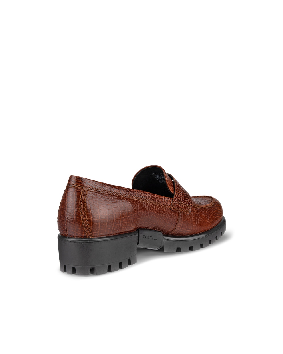 Women's ECCO® Modtray Leather Loafer - Brown - Back