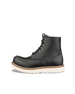 Botas de piel con puntera pespunteada ECCO® Staker para hombre - Negro - Outside