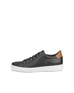 Men's ECCO® Soft Classic Leather Sneaker - Grey - Outside