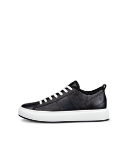 Women's ECCO® Street Ace Leather Sneaker - Black - Outside