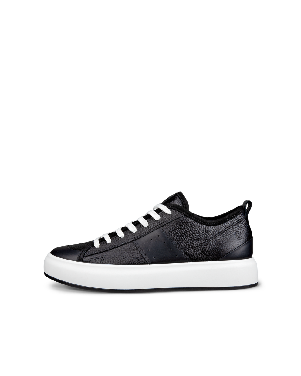 Women's ECCO® Street Ace Leather Sneaker - Black - Outside