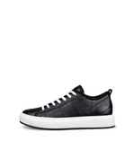 Women's ECCO® Street Ace Leather Sneaker - Black - Outside