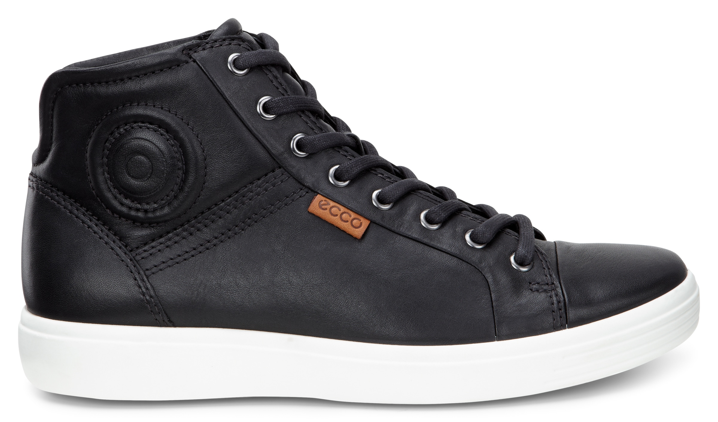 ECCO Mens Soft 7 High Top - Black - Outside