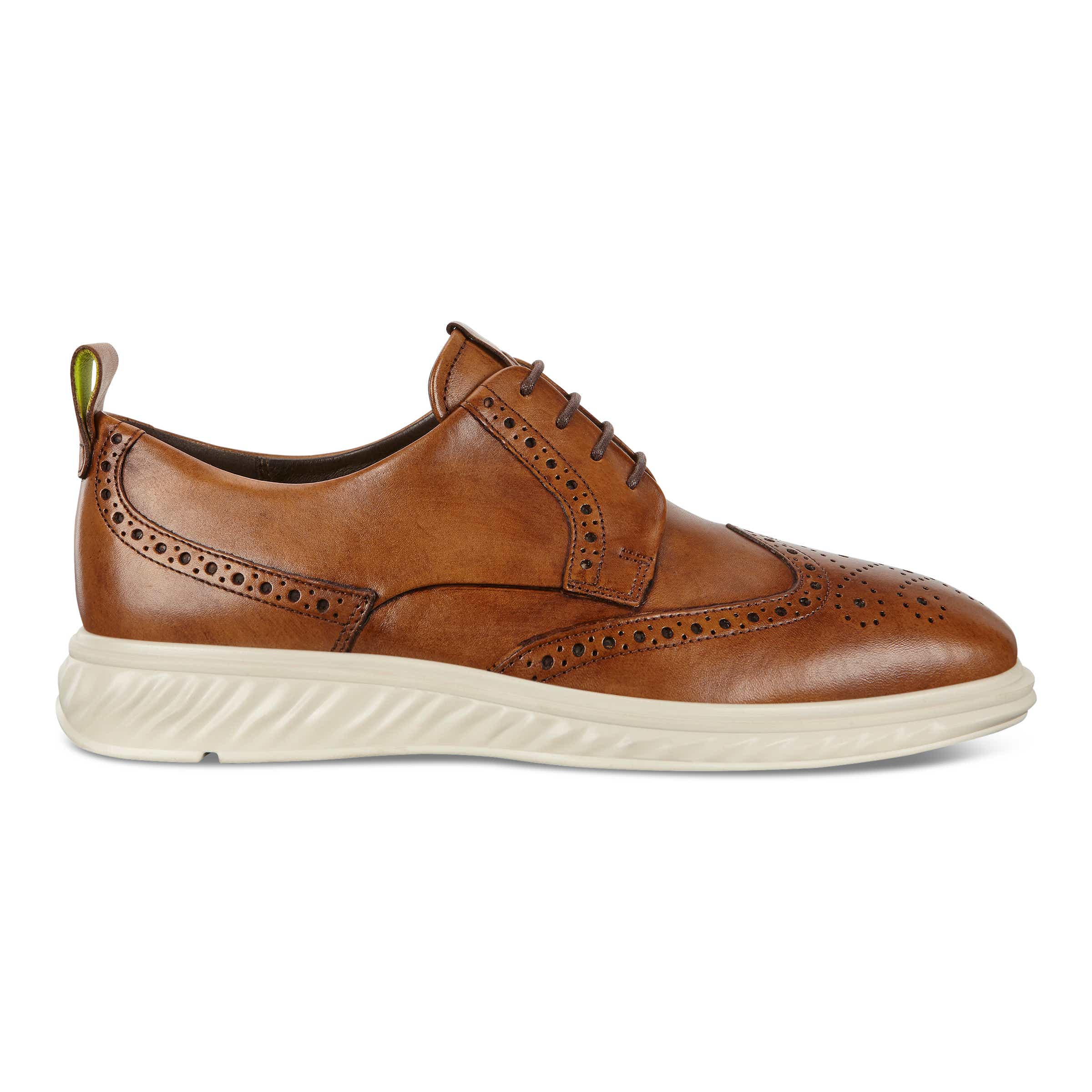ECCO ST.1 Hybrid Lite Wingtip Brogue Shoes - Brown - Outside
