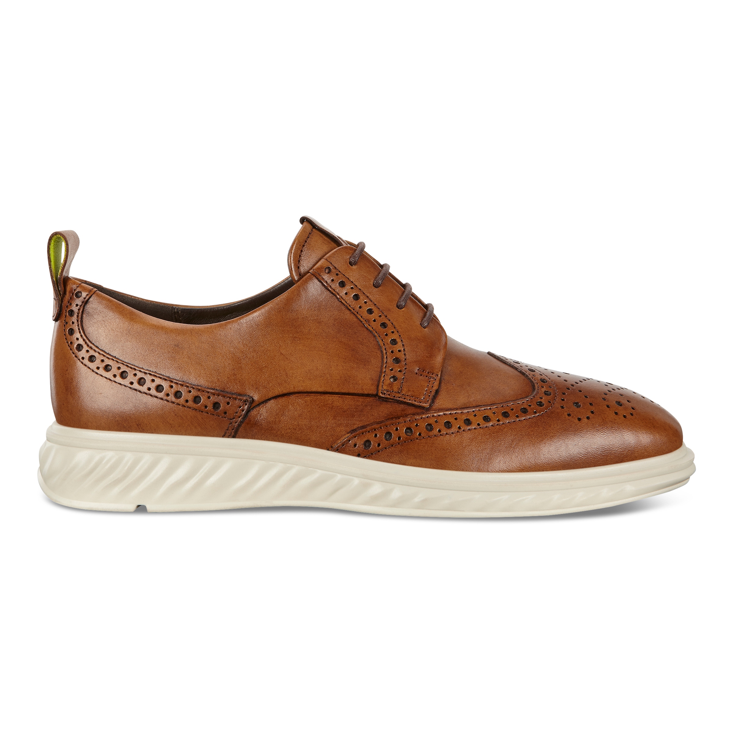 ECCO ST.1 Hybrid Lite Wingtip Brogue Shoes - Brown - Outside