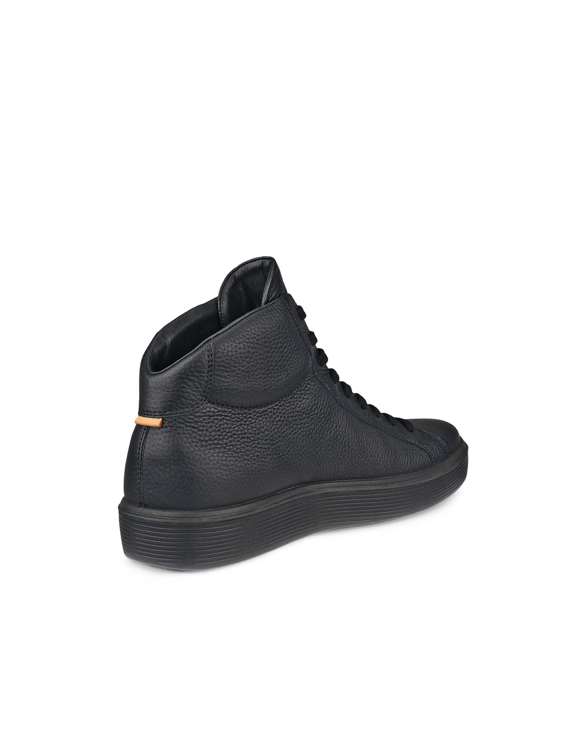 ECCO Soft 60 メンズ レザーハイカットスニーカー - 黒 - Back