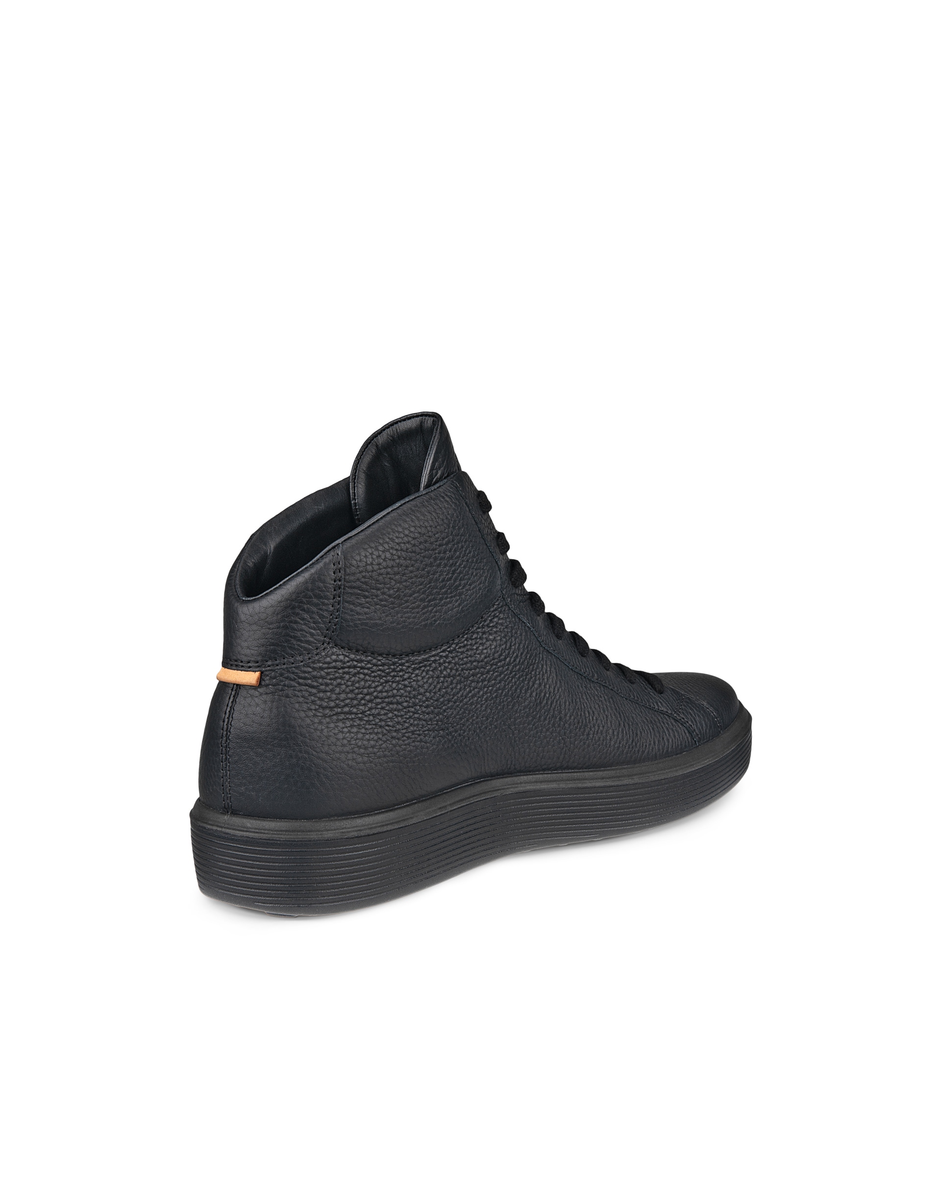 ECCO Soft 60 メンズ レザーハイカットスニーカー - 黒 - Back
